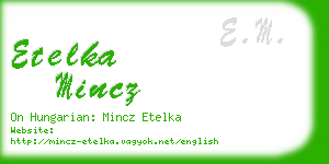 etelka mincz business card